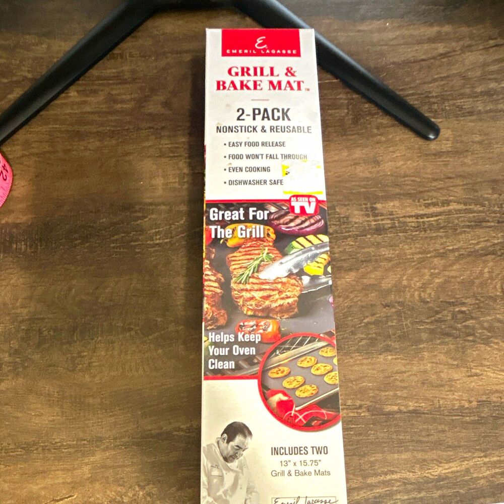 Emeril Lagasse Grill & Bake Mat 2-Pack 13 x 15.75 Nonstick Reusable, DW Safe